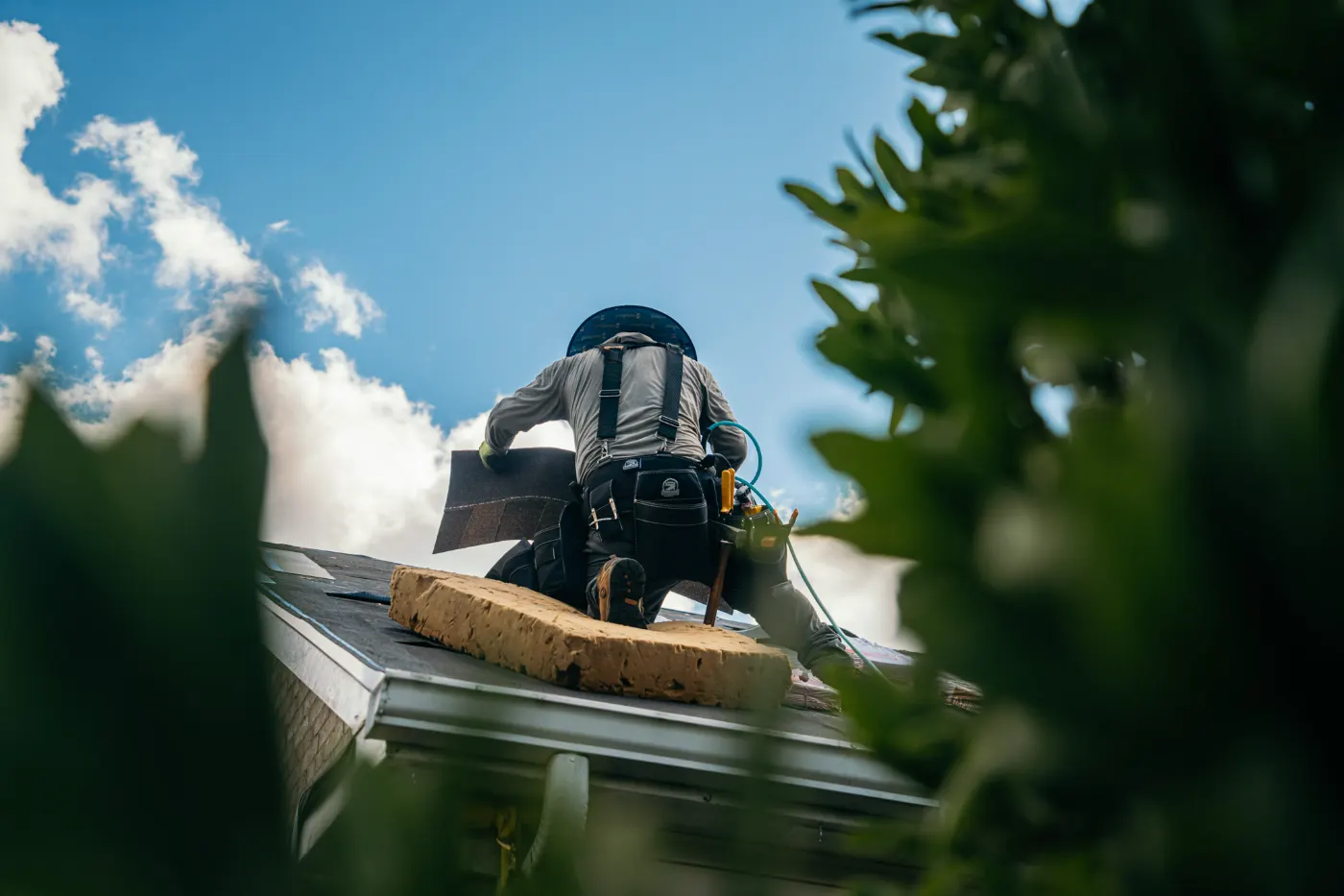 Tarping and dry-in on a Lizton commercial roof